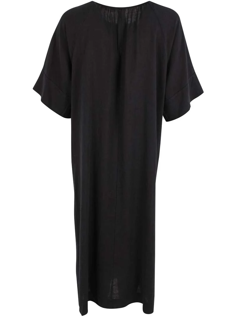 Danehostess Heavy Linnen Dress Black