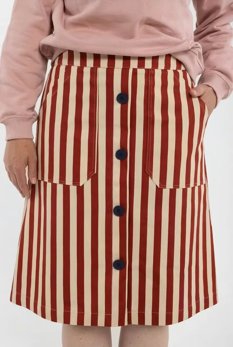 Danekage Stretch Canvas Skirt Chili/Nougat