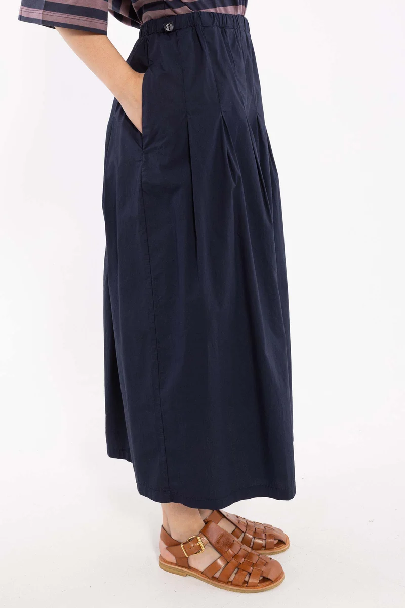 Daneminna Smooth Poplin Skirt Dark Navy