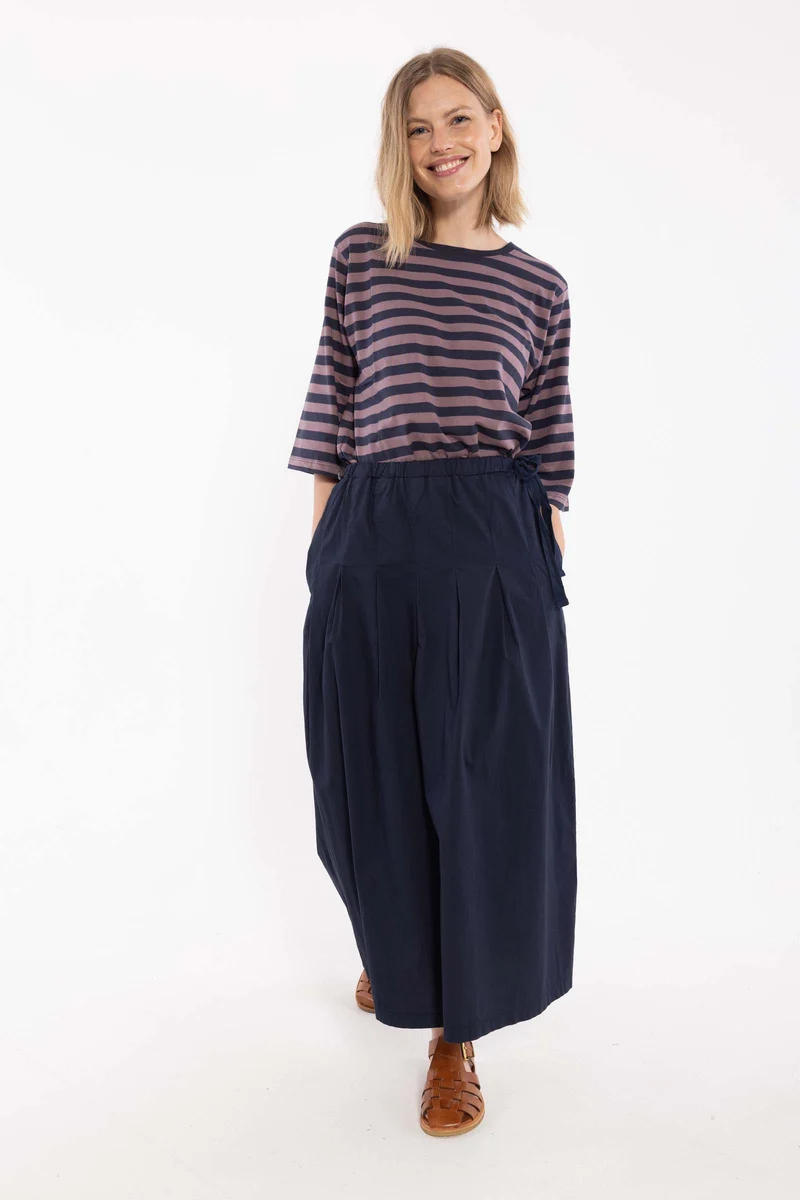 Daneminna Smooth Poplin Skirt Dark Navy