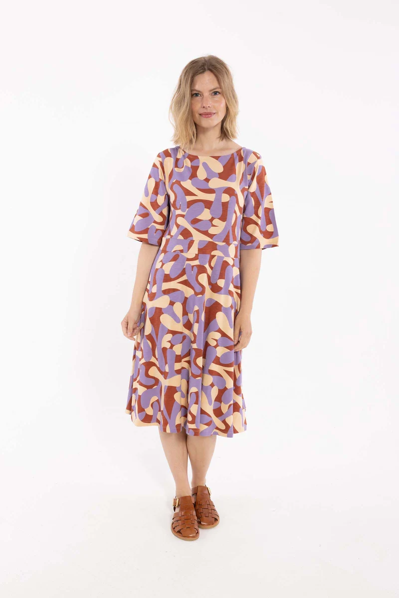 ORGANIC - Daneviborg Slub Dress Light Lilac LAVALAMP