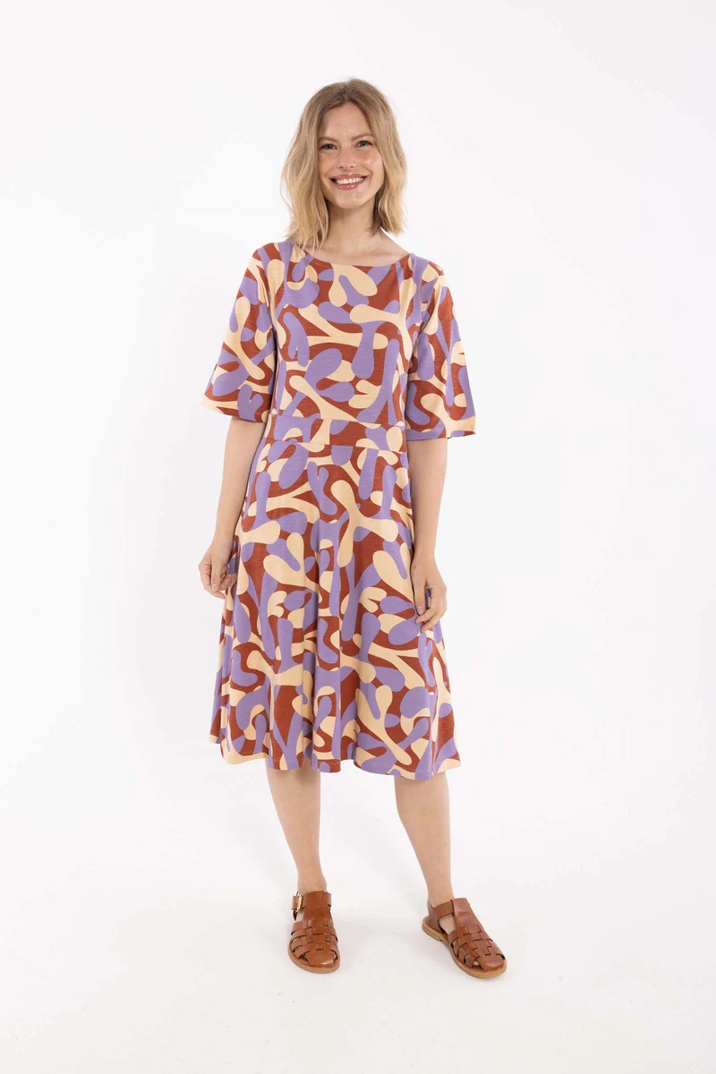 ORGANIC - Daneviborg Slub Dress Light Lilac LAVALAMP