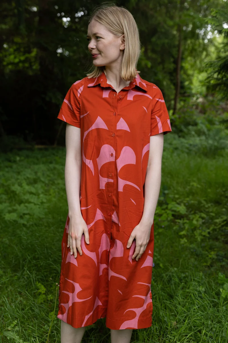 Danepippi SS Poplin Dress Chili/Soft Cherry TROPS