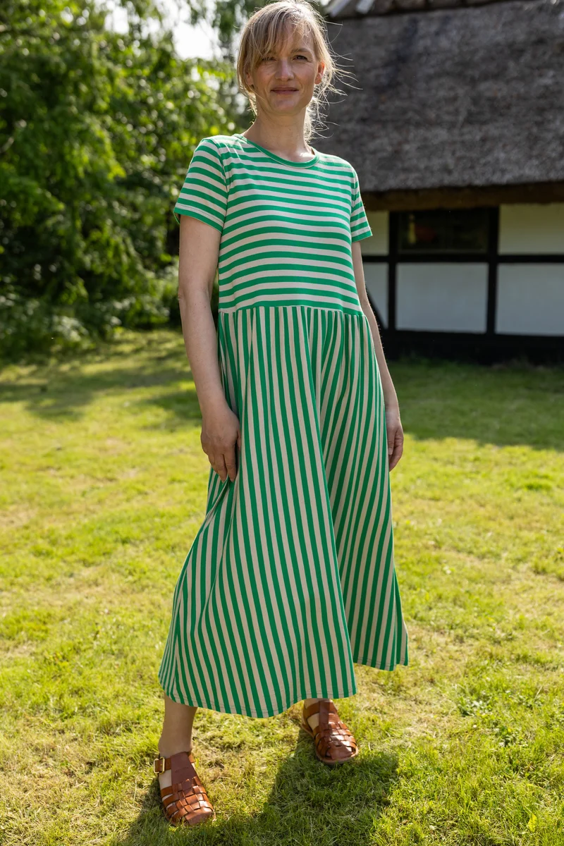 Danekroeyer SS Modal Dress Green/Light Beige