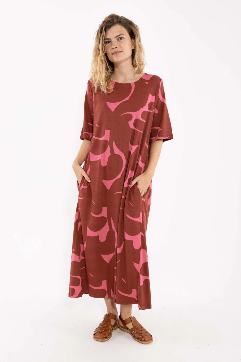 Danegladly Interlock Dress Chili/Soft Cherry TROPS