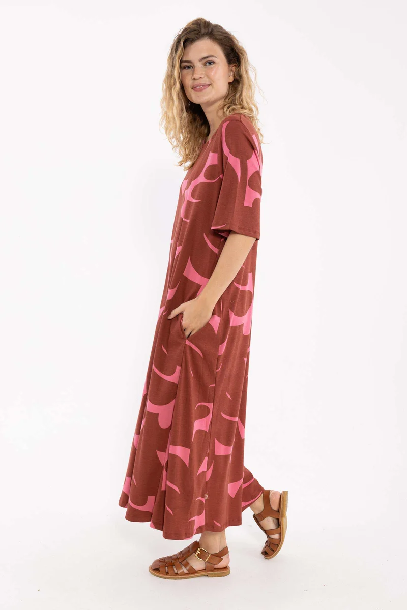 Danegladly Interlock Dress Chili/Soft Cherry TROPS