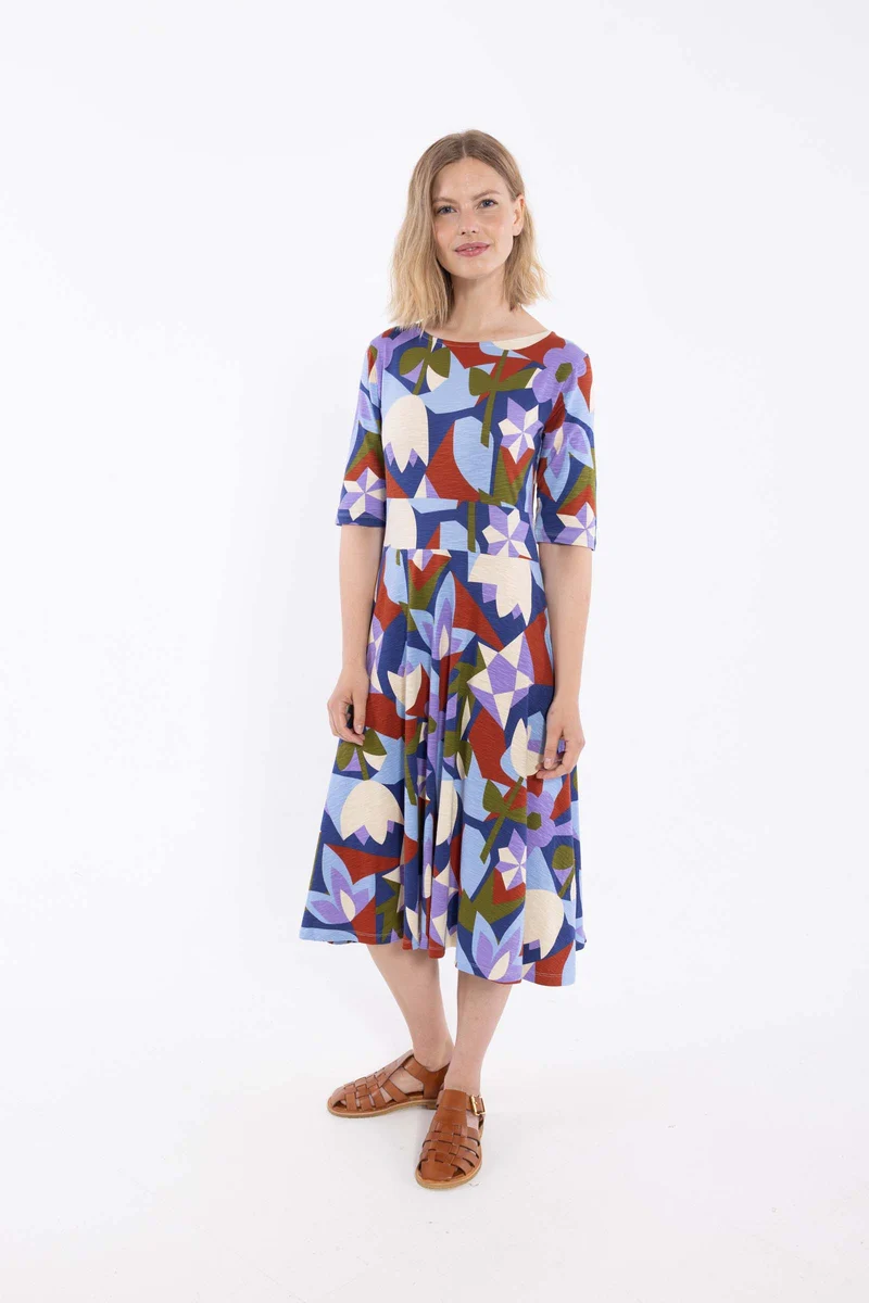 ORGANIC - Danecharlotte Slub Dress Dark Blue GEOFLEUR