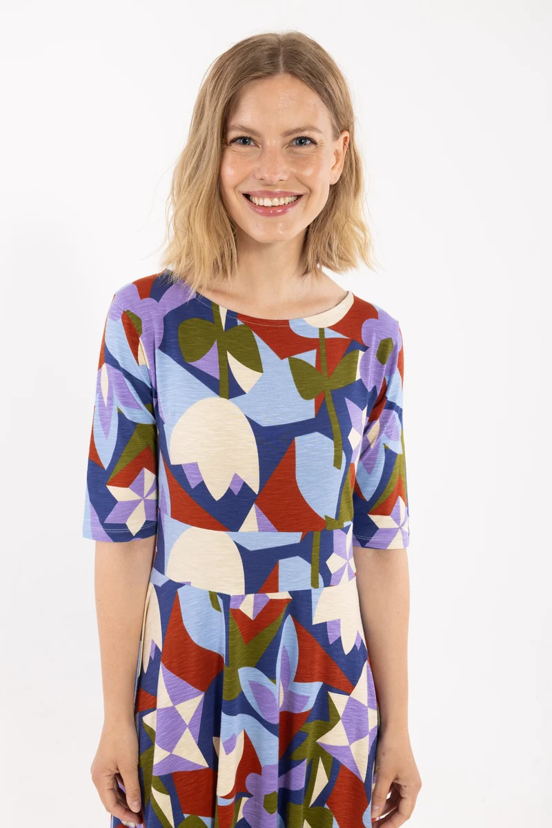ORGANIC - Danecharlotte Slub Dress Dark Blue GEOFLEUR