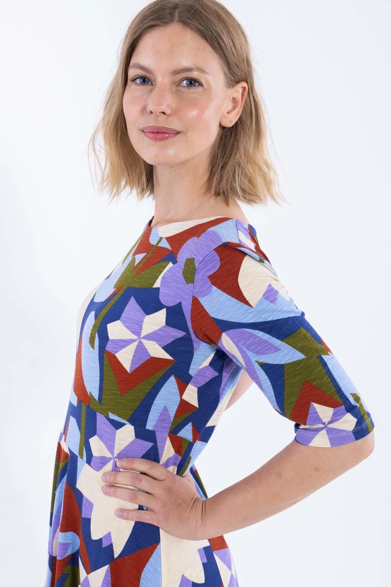 ORGANIC - Danecharlotte Slub Dress Dark Blue GEOFLEUR