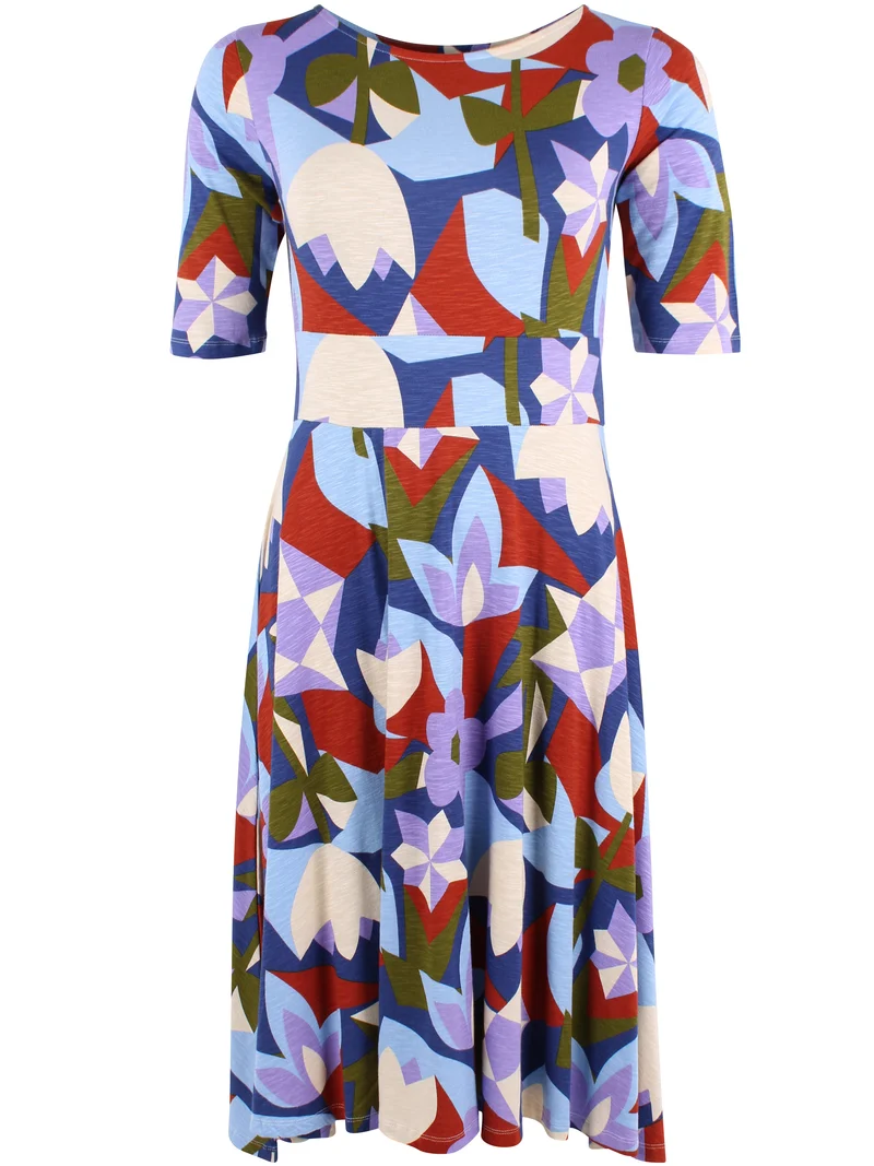 ORGANIC - Danecharlotte Slub Dress Dark Blue GEOFLEUR
