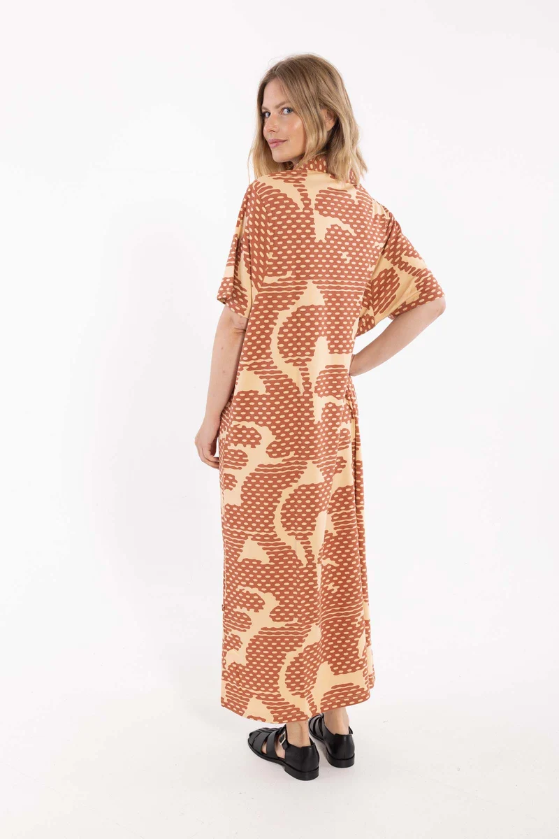ORGANIC - Danedeer Interlock Dress Aragon/Nougat HALFTONE