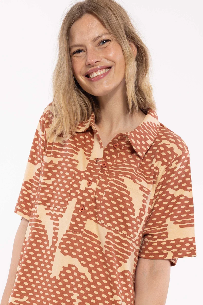 ORGANIC - Danedeer Interlock Dress Aragon/Nougat HALFTONE
