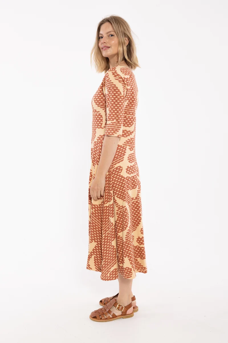 ORGANIC - Danecharlotte Interlock Dress Aragon/Nougat HALFTONE