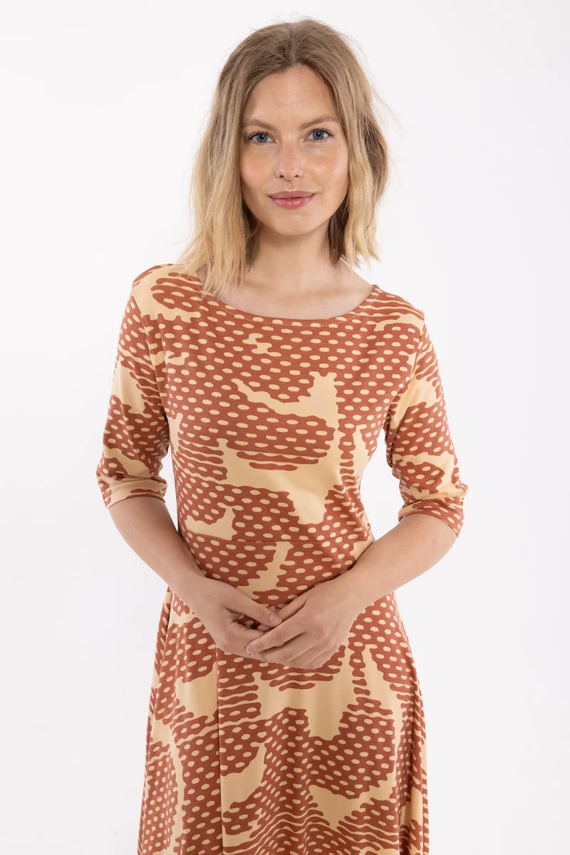 ORGANIC - Danecharlotte Interlock Dress Aragon/Nougat HALFTONE