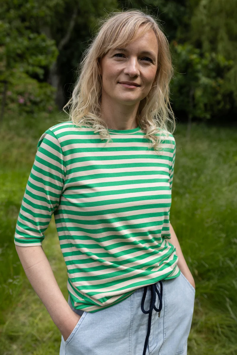 Danemanna Modal Tee Green/Light Beige