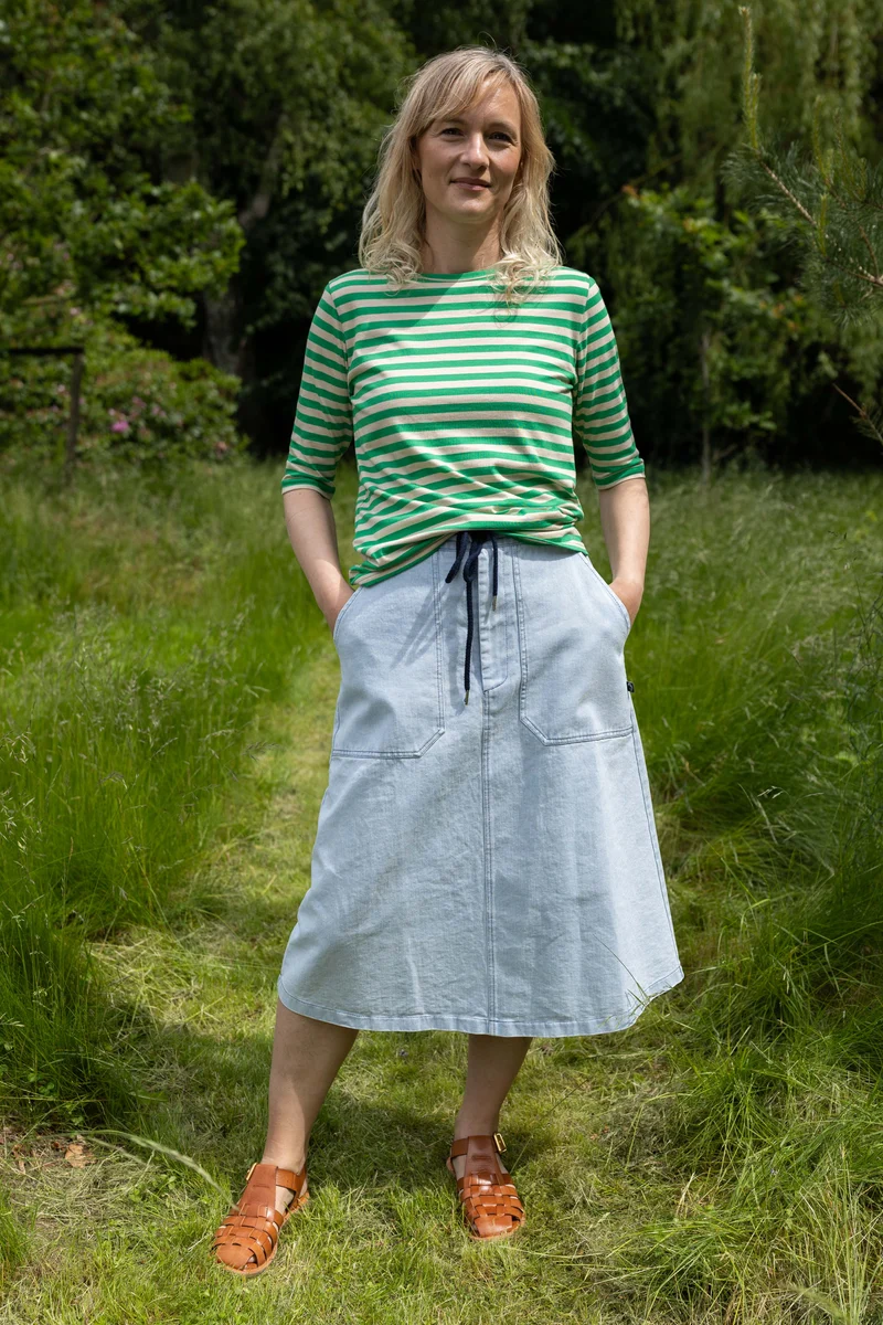 Danemanna Modal Tee Green/Light Beige