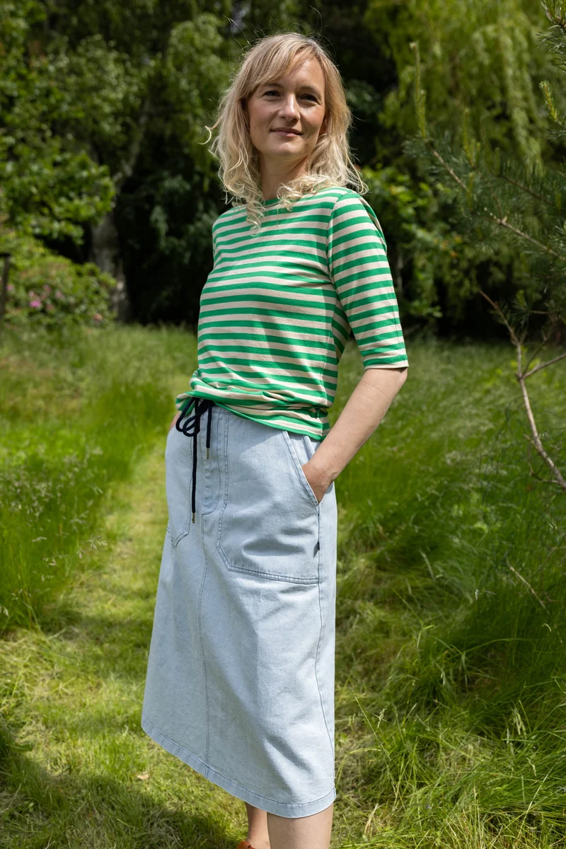 Danemanna Modal Tee Green/Light Beige