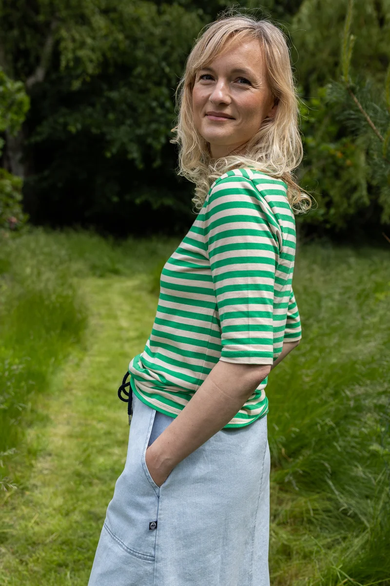 Danemanna Modal Tee Green/Light Beige