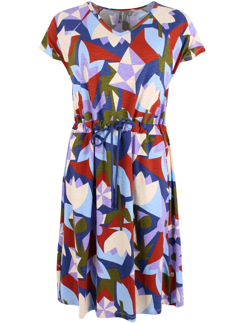 ORGANIC - Danouioui Slub SS Dress Dark Blue GEOFLEUR