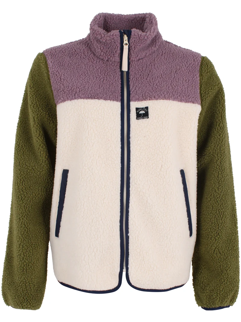 Danebirk Fleece Zip-Up Light Beige/Mauve/Olive