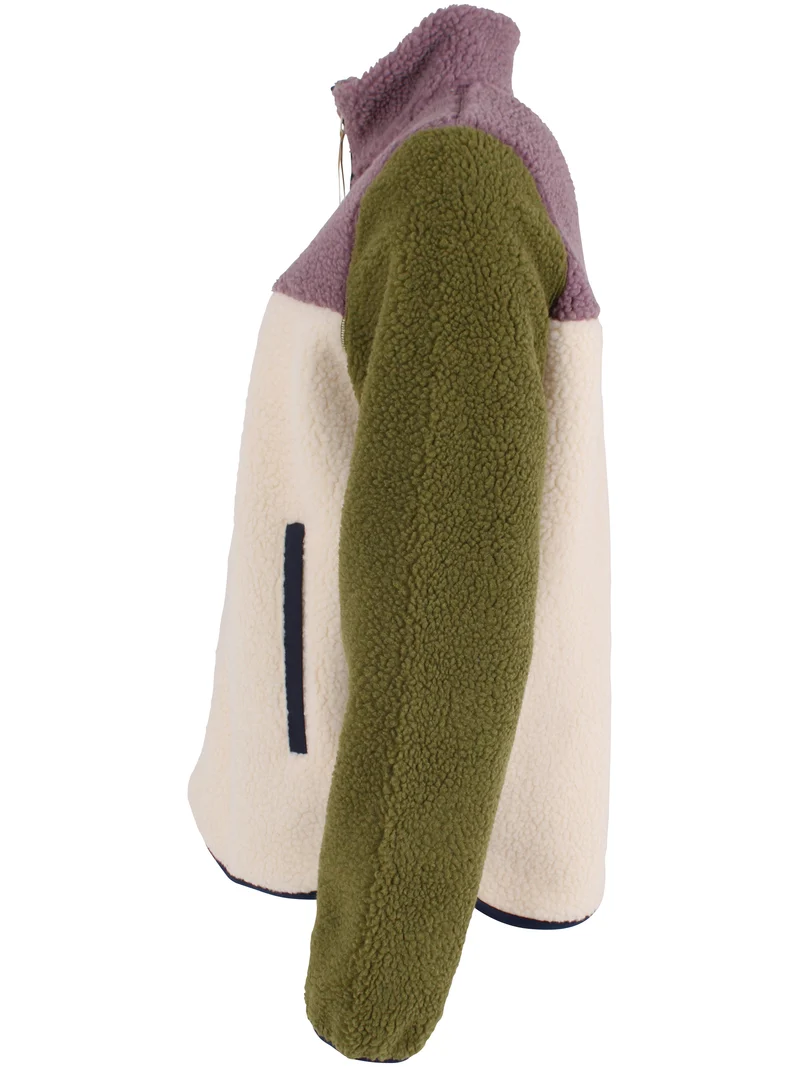 Danebirk Fleece Zip-Up Light Beige/Mauve/Olive