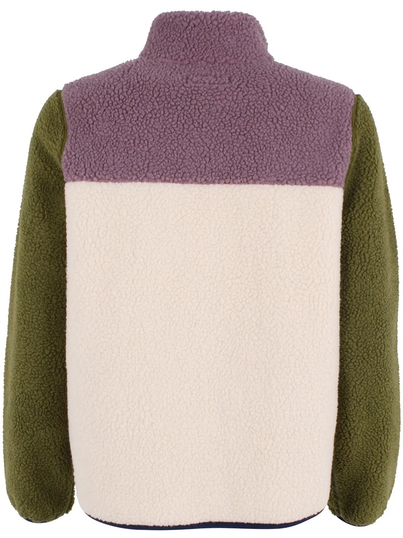 Danebirk Fleece Zip-Up Light Beige/Mauve/Olive