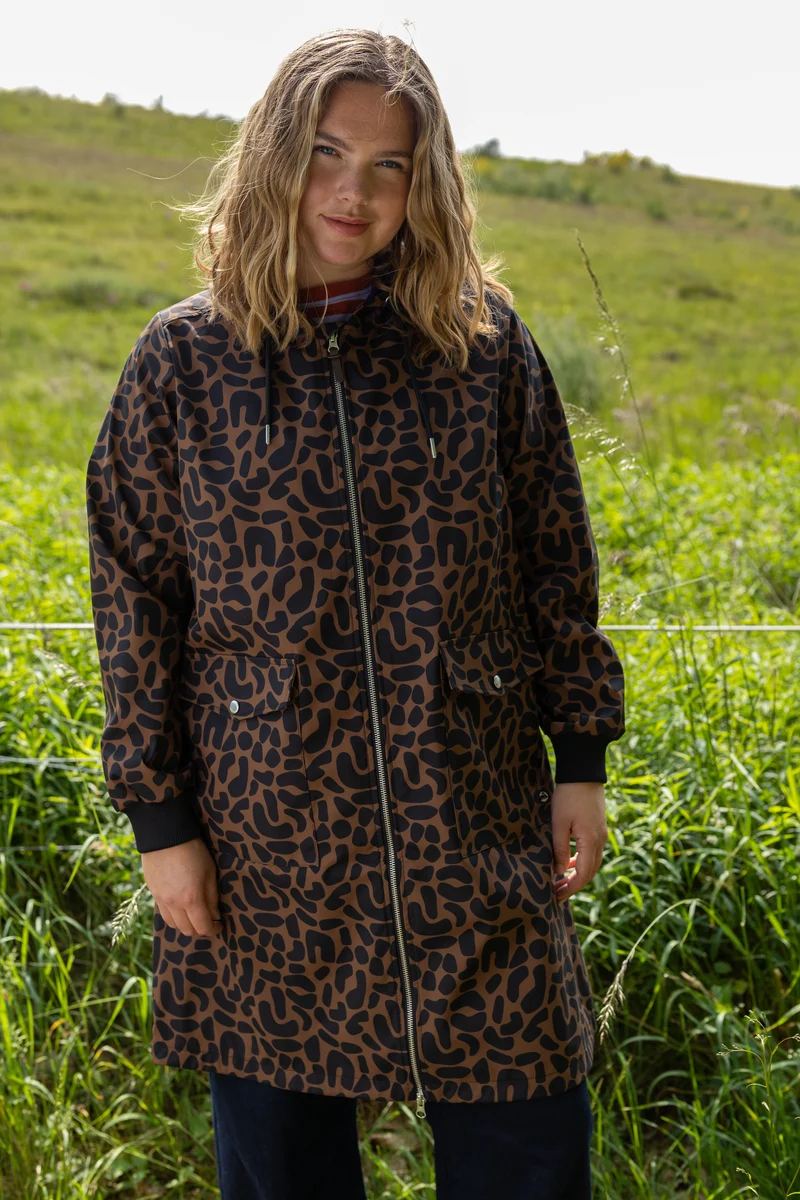 Danemarselisborg Brushed Shell Parka Brown/Black UNILEOPARD