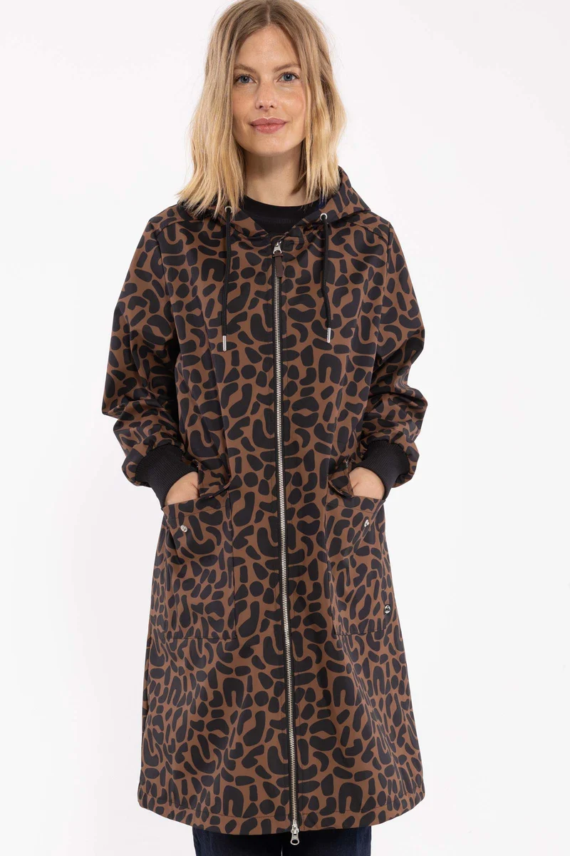 Danemarselisborg Brushed Shell Parka Brown/Black UNILEOPARD