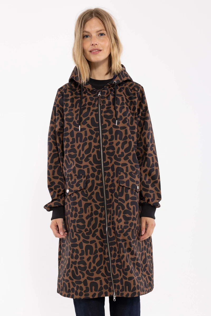 Danemarselisborg Brushed Shell Parka Brown/Black UNILEOPARD