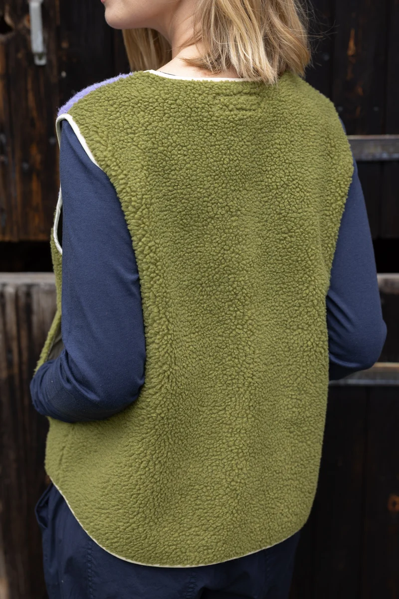 Daneteckel Fleece Vest Light Lilac/Olive/Dark Wine