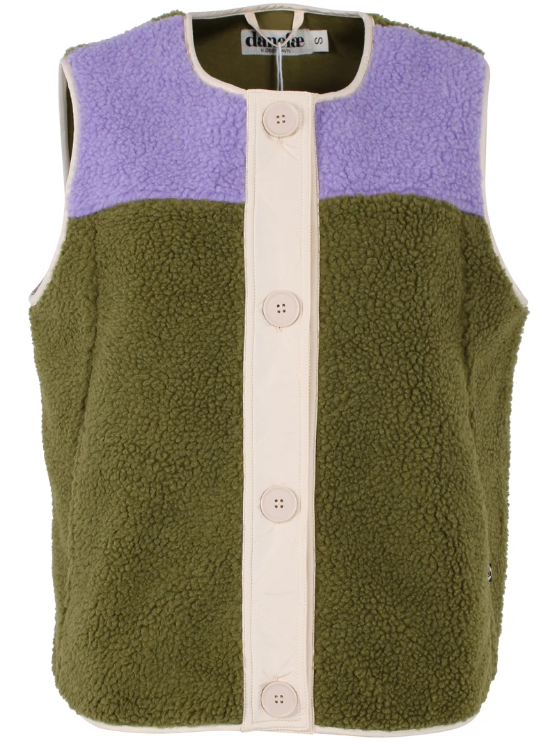 Daneteckel Fleece Vest Light Lilac/Olive/Dark Wine