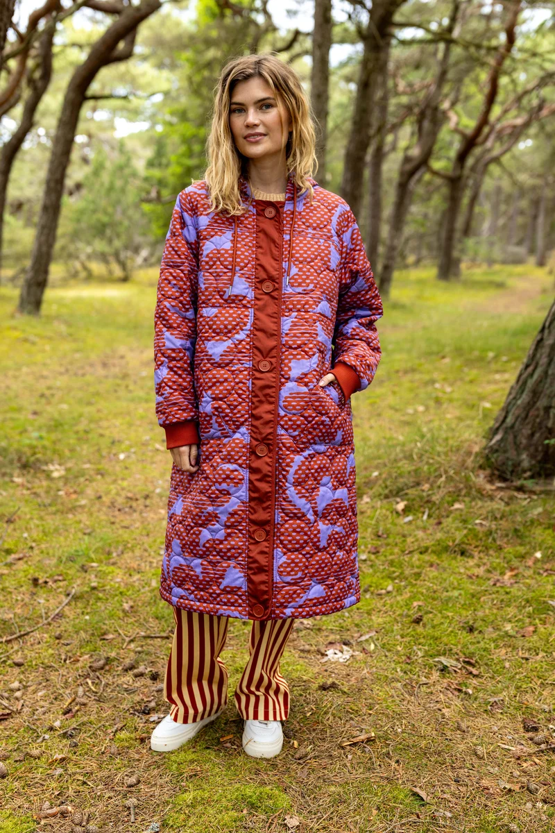 Danemeddow Aop Thermo Coat Light Lilac/Chili HALFTONE