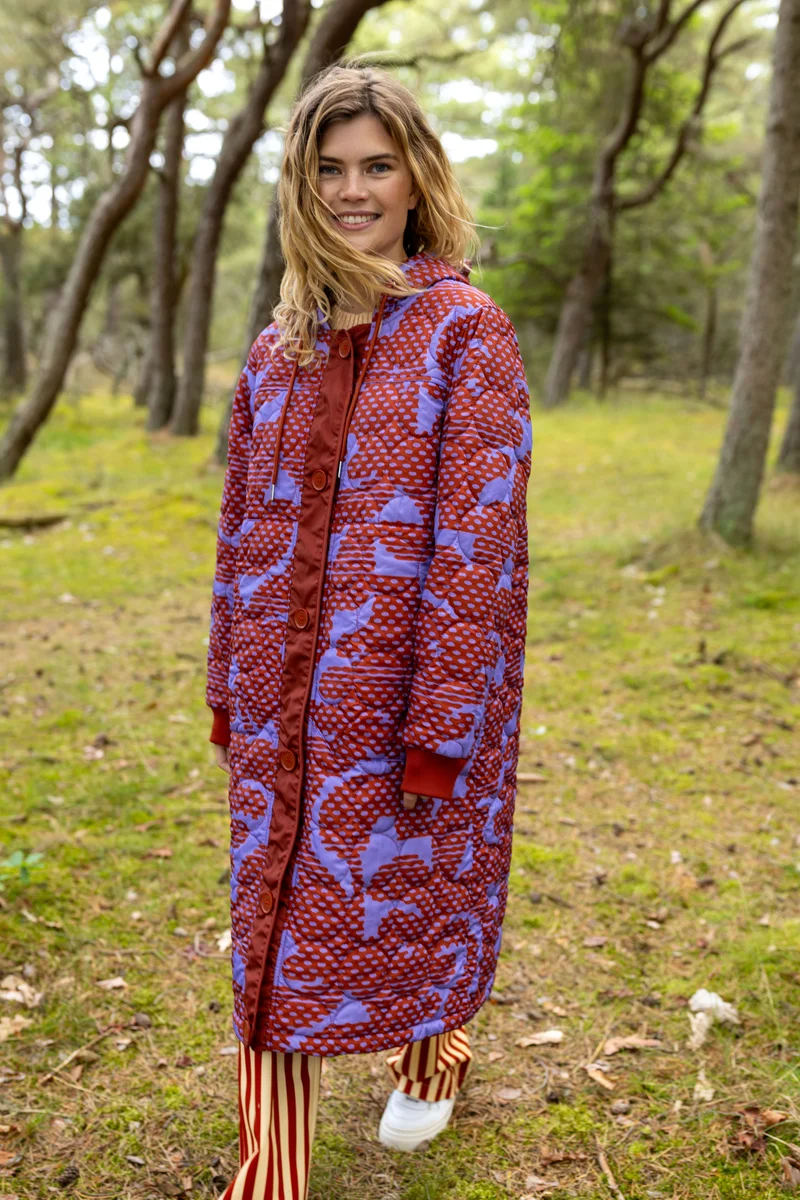 Danemeddow Aop Thermo Coat Light Lilac/Chili HALFTONE