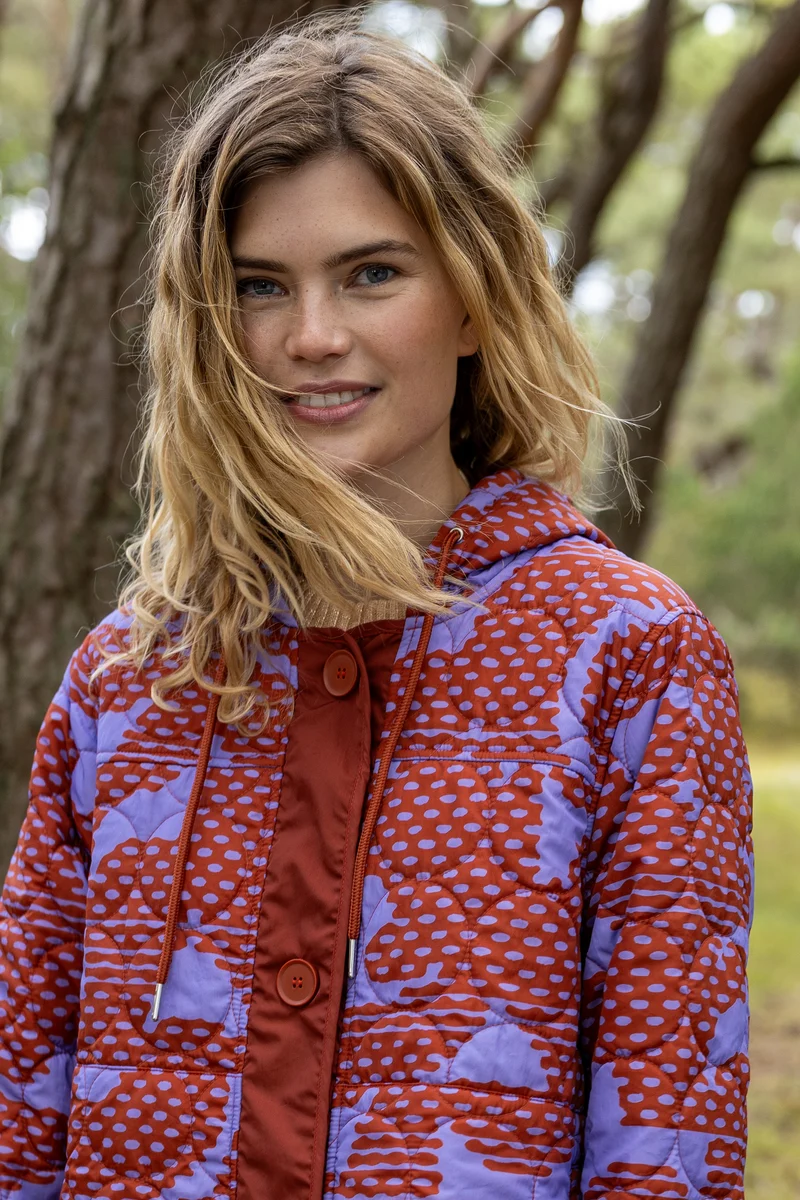 Danemeddow Aop Thermo Coat Light Lilac/Chili HALFTONE
