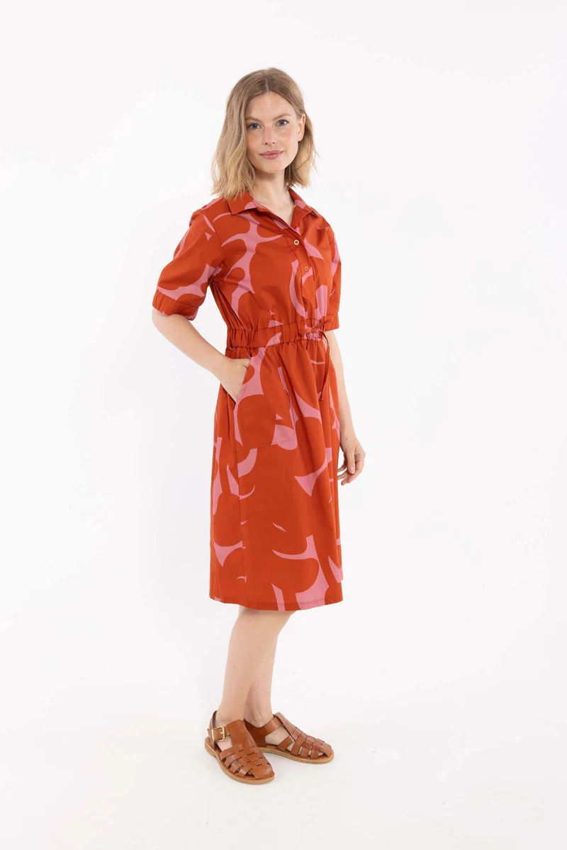 Danesusanne Poplin Dress Chili/Soft Cherry TROPS