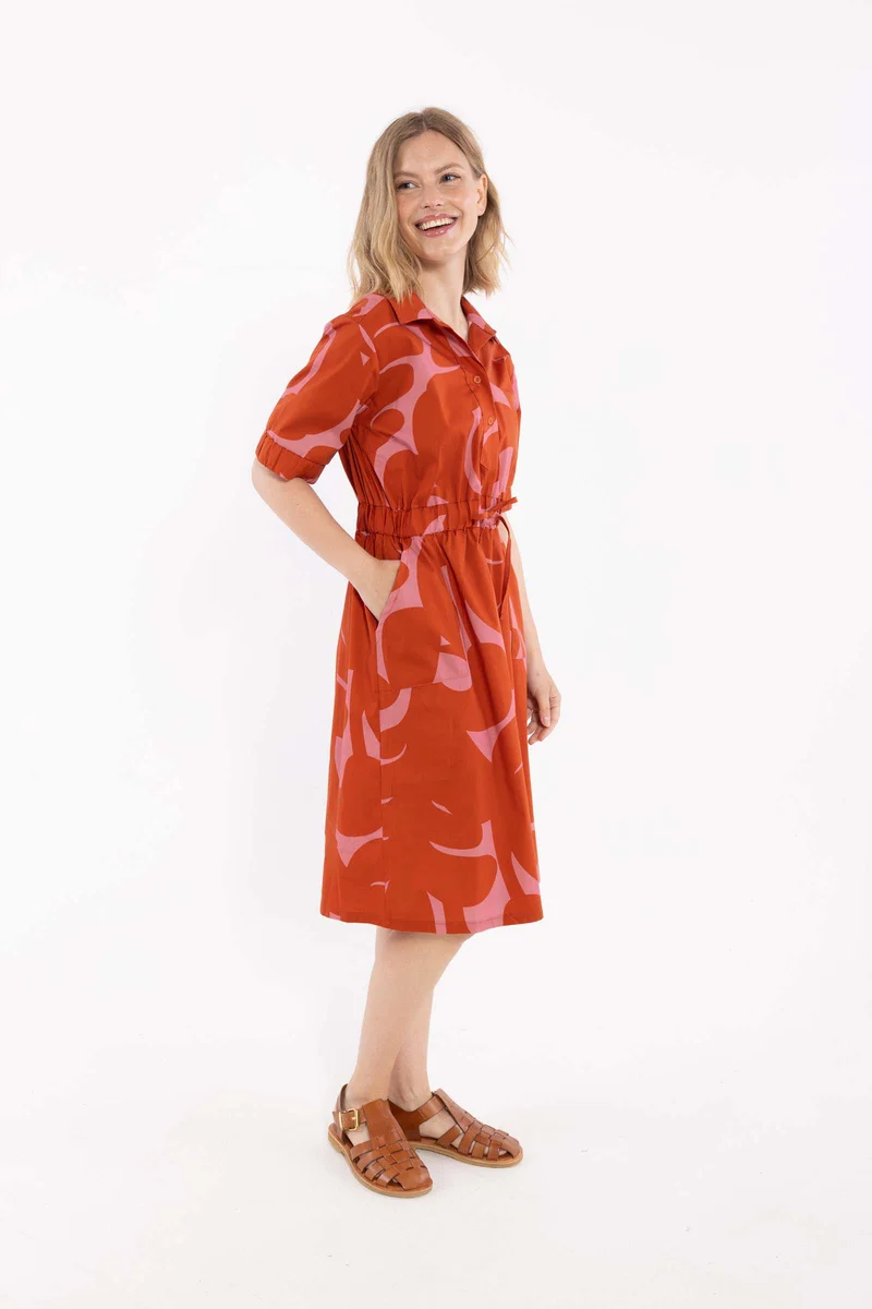 Danesusanne Poplin Dress Chili/Soft Cherry TROPS