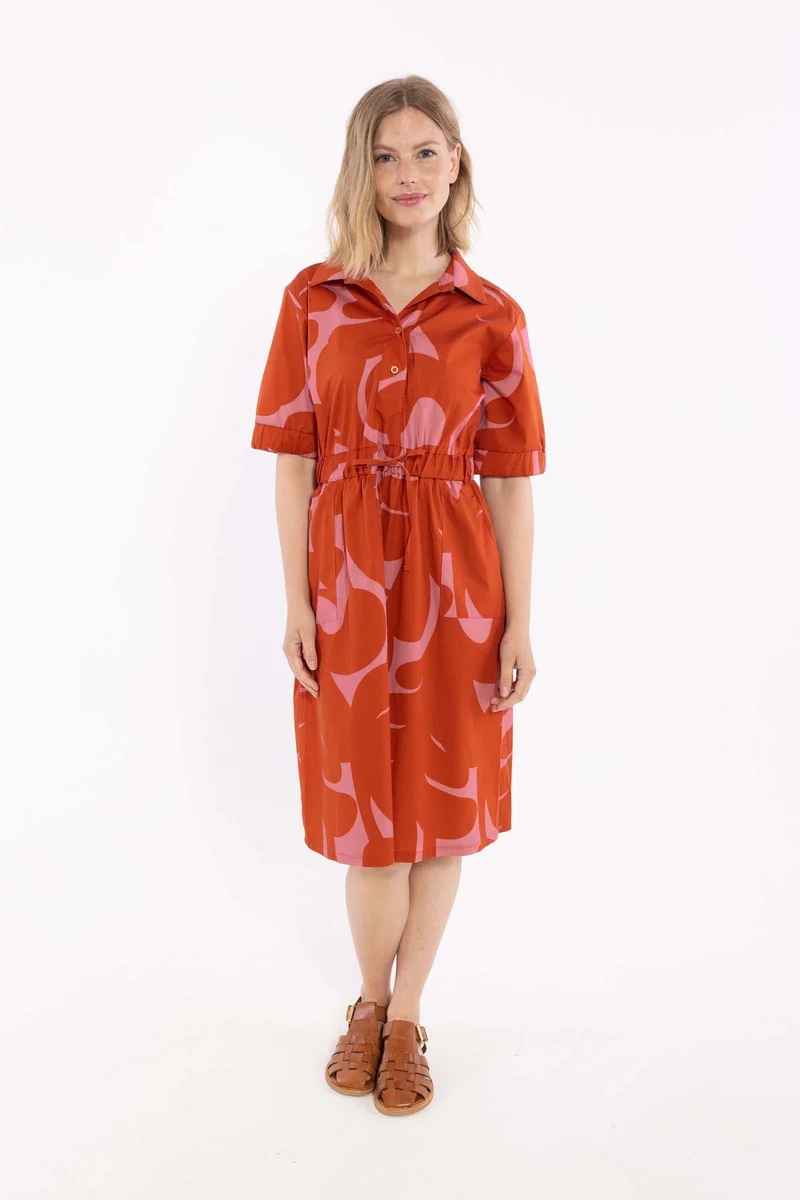 Danesusanne Poplin Dress Chili/Soft Cherry TROPS
