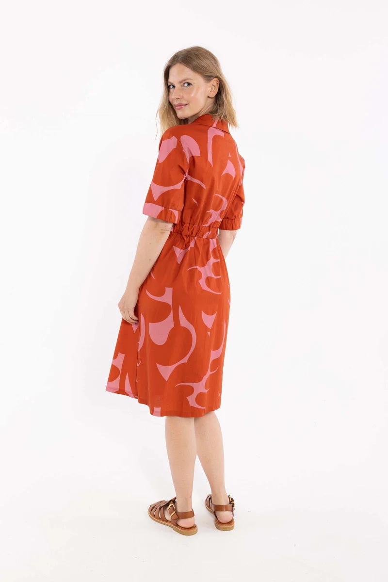 Danesusanne Poplin Dress Chili/Soft Cherry TROPS