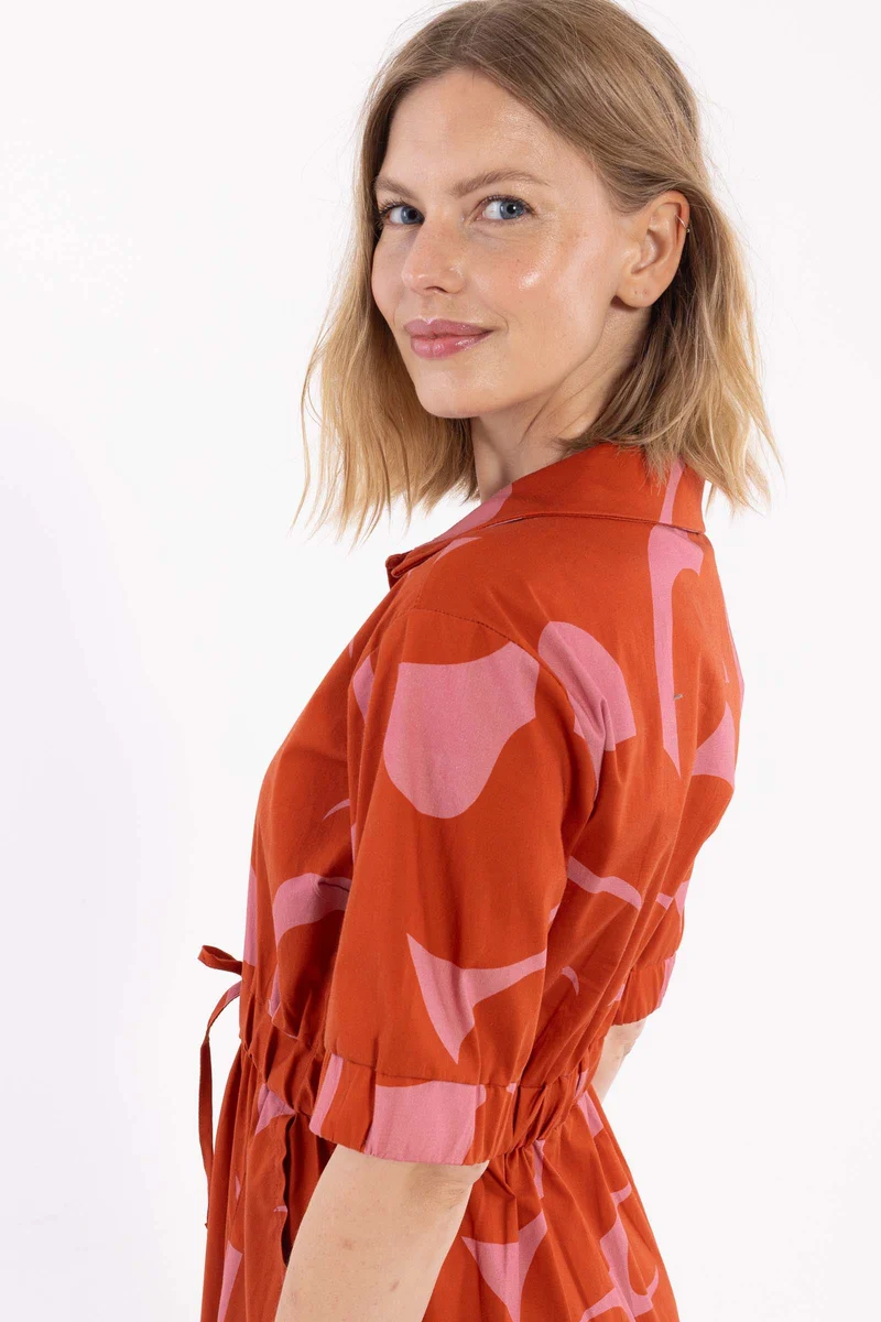 Danesusanne Poplin Dress Chili/Soft Cherry TROPS