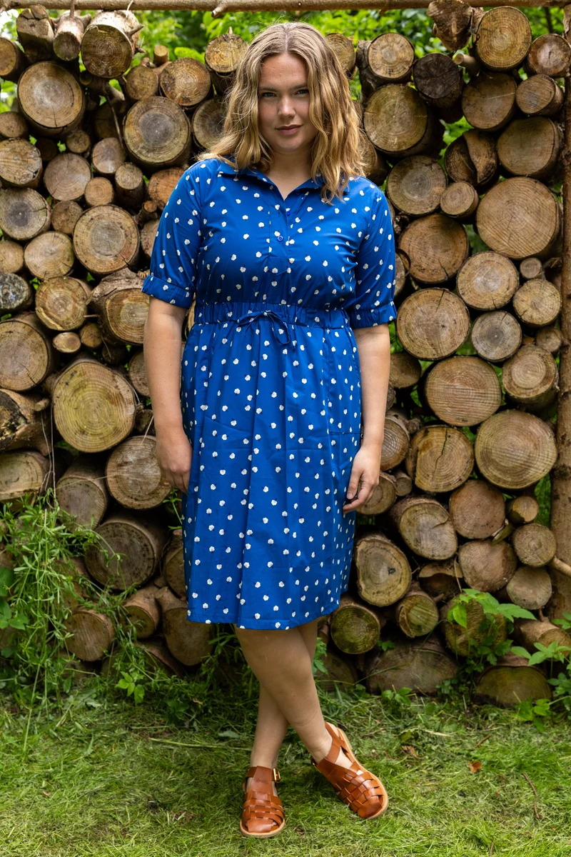 Danesusanne Poplin Dress Dark Blue LILFLUFFERS