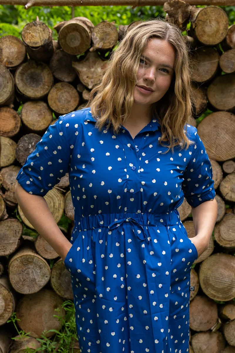 Danesusanne Poplin Dress Dark Blue LILFLUFFERS