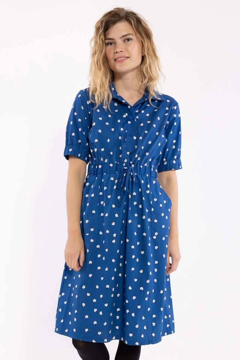 Danesusanne Poplin Dress Dark Blue LILFLUFFERS