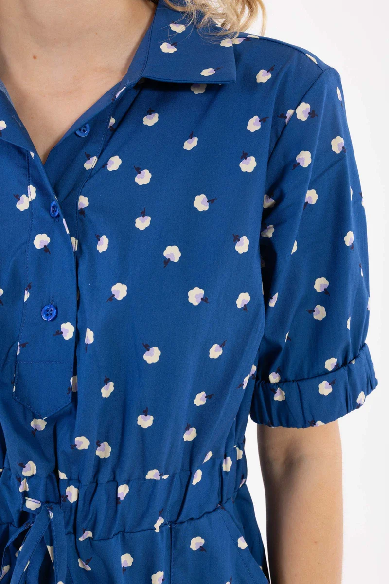 Danesusanne Poplin Dress Dark Blue LILFLUFFERS