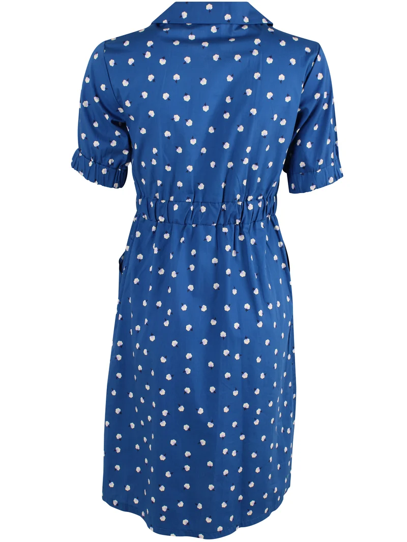 Danesusanne Poplin Dress Dark Blue LILFLUFFERS