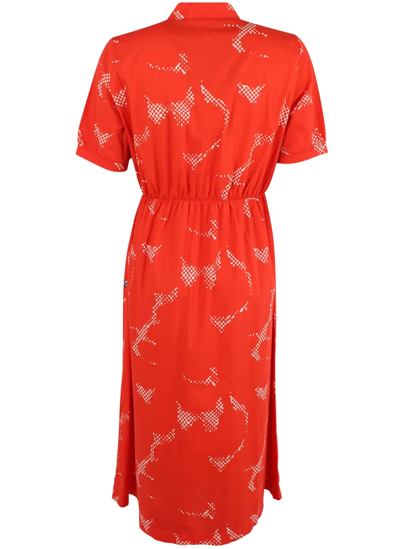 Daneguldhorn Smooth Poplin Dress Summer Red/Chalk TROPFUZZ