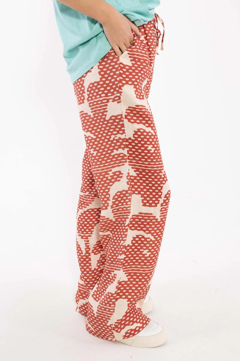 Danebreeze Modal Linnen Pants Aragon/Nougat HALFTONE