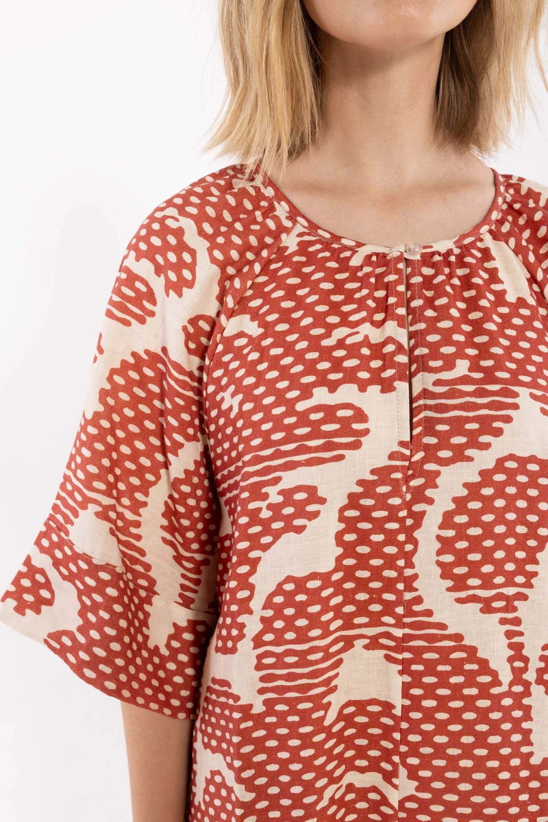 Danehostess Modal Linnen Dress Aragon/Nougat HALFTONE