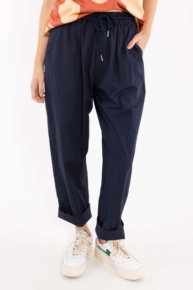 Danefunt Smooth Poplin Pants Dark Navy