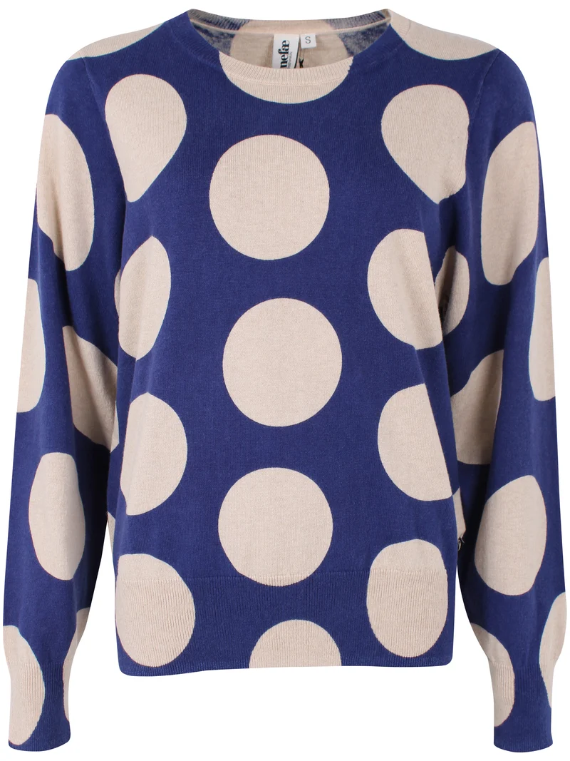 Danesvale Wool-Mix AOP Sweater Dark Blue/Light Beige MEGADOT