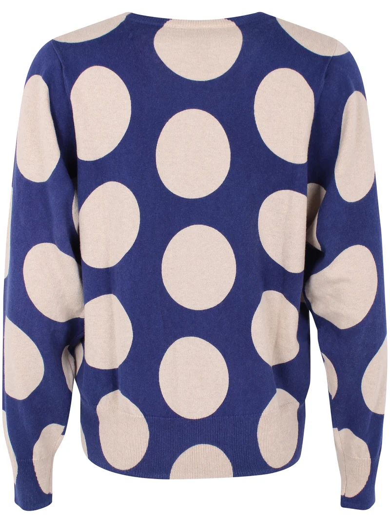 Danesvale Wool-Mix AOP Sweater Dark Blue/Light Beige MEGADOT